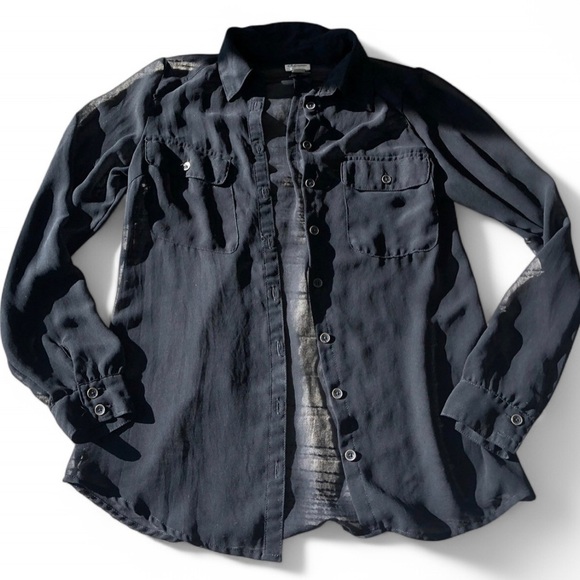 Vintage Y2K Dynamite Women’s Sheer Romantic Feminine Coachella Blouse XS - Picture 1 of 5